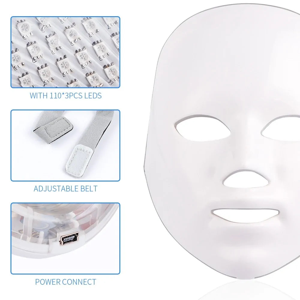 7 Colors LED Photon Therapy Facial Mask with Precision