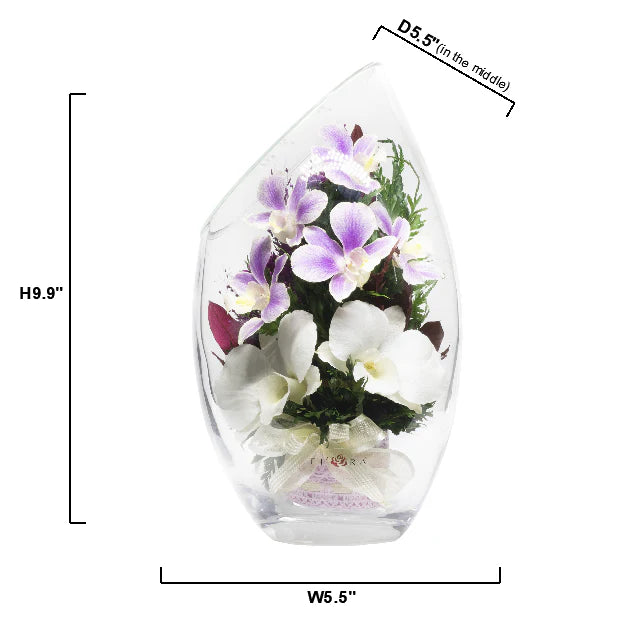 Sophisticated Orchid & Limonium Bouquet in a Rugby Vase