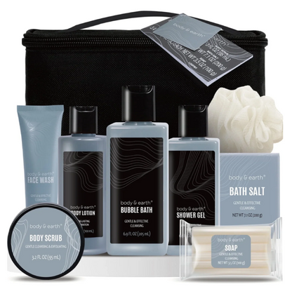 8 Pcs Bath & Body Earth Gift Basket Spa Bath Gift Hubby Set