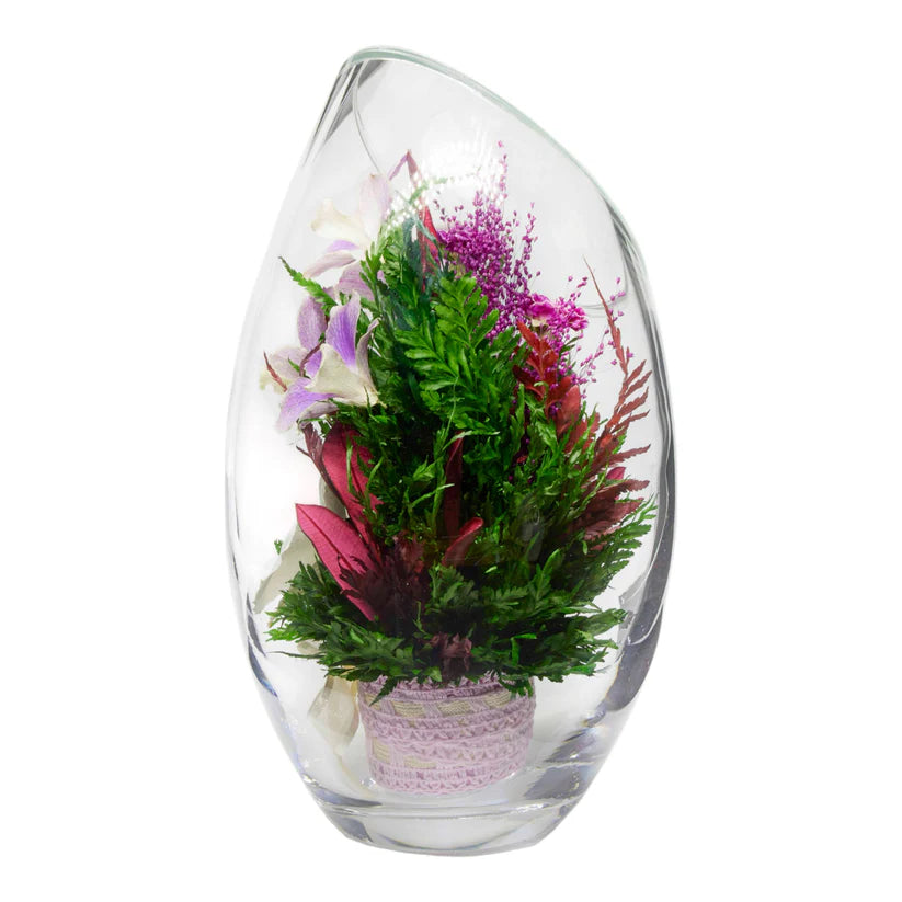 Sophisticated Orchid & Limonium Bouquet in a Rugby Vase