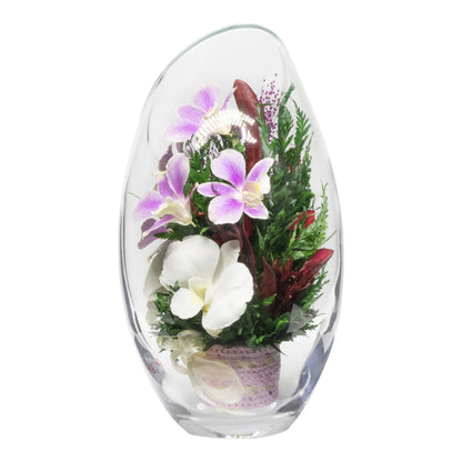 Sophisticated Orchid & Limonium Bouquet in a Rugby Vase