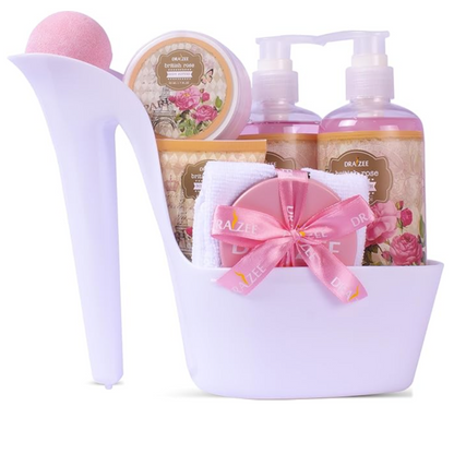 Bath and Body: 8 Pcs Luxury Rose Scented Heel Shoe Spa Gift Set