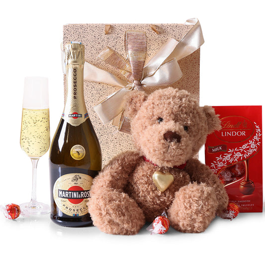 Signs of Affection: Lindor Truffles & Bottled Wine Gift