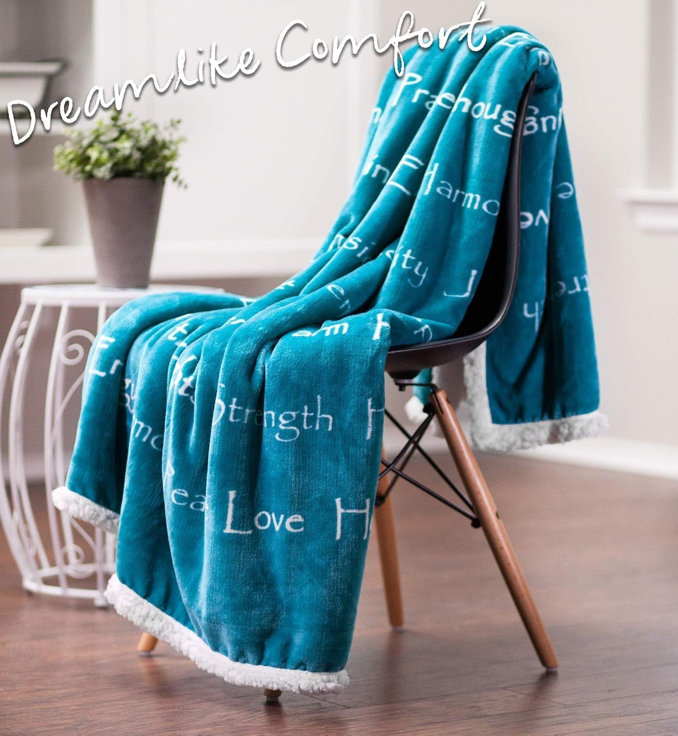 Premium Healing Warm Hugs Caring Gift Blanket - for Positive Energy Love Support Comfort Strength - Cancer Chemo Surgery Get Well Gift - Patient Women Men Friend (Twin) Teal