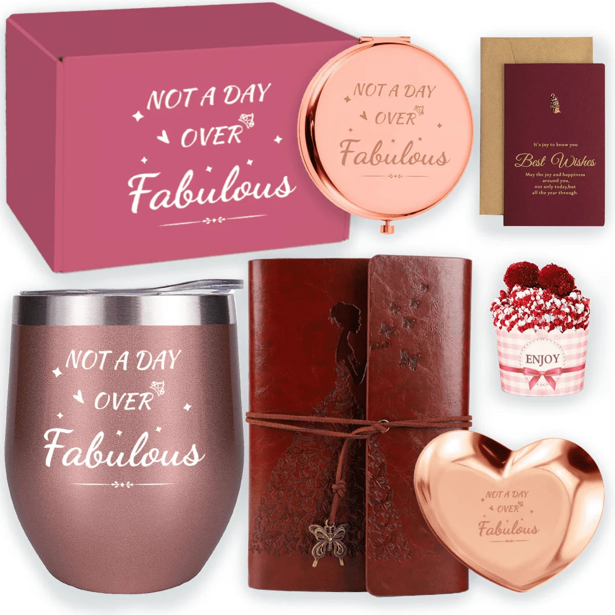 Christmas Birthday Gifts for Mom Grandma Women, 6 PCS Unique Gift Basket for Her, Funny Tumbler